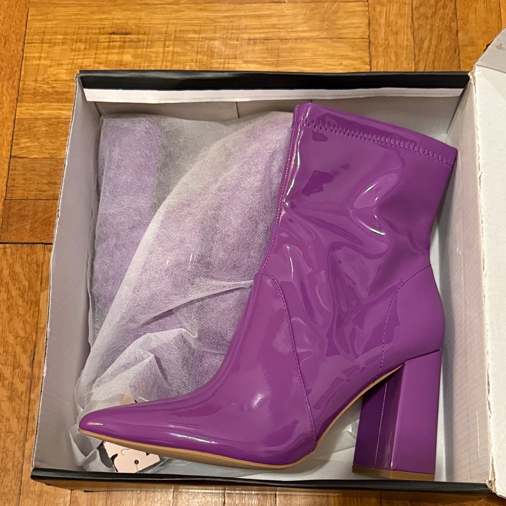 Purple Heeled Boots